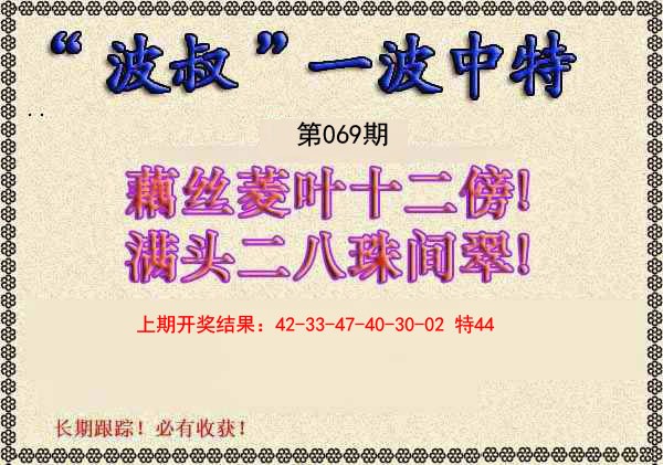 2025069期波叔一波中特