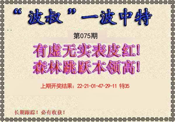 2025075期波叔一波中特