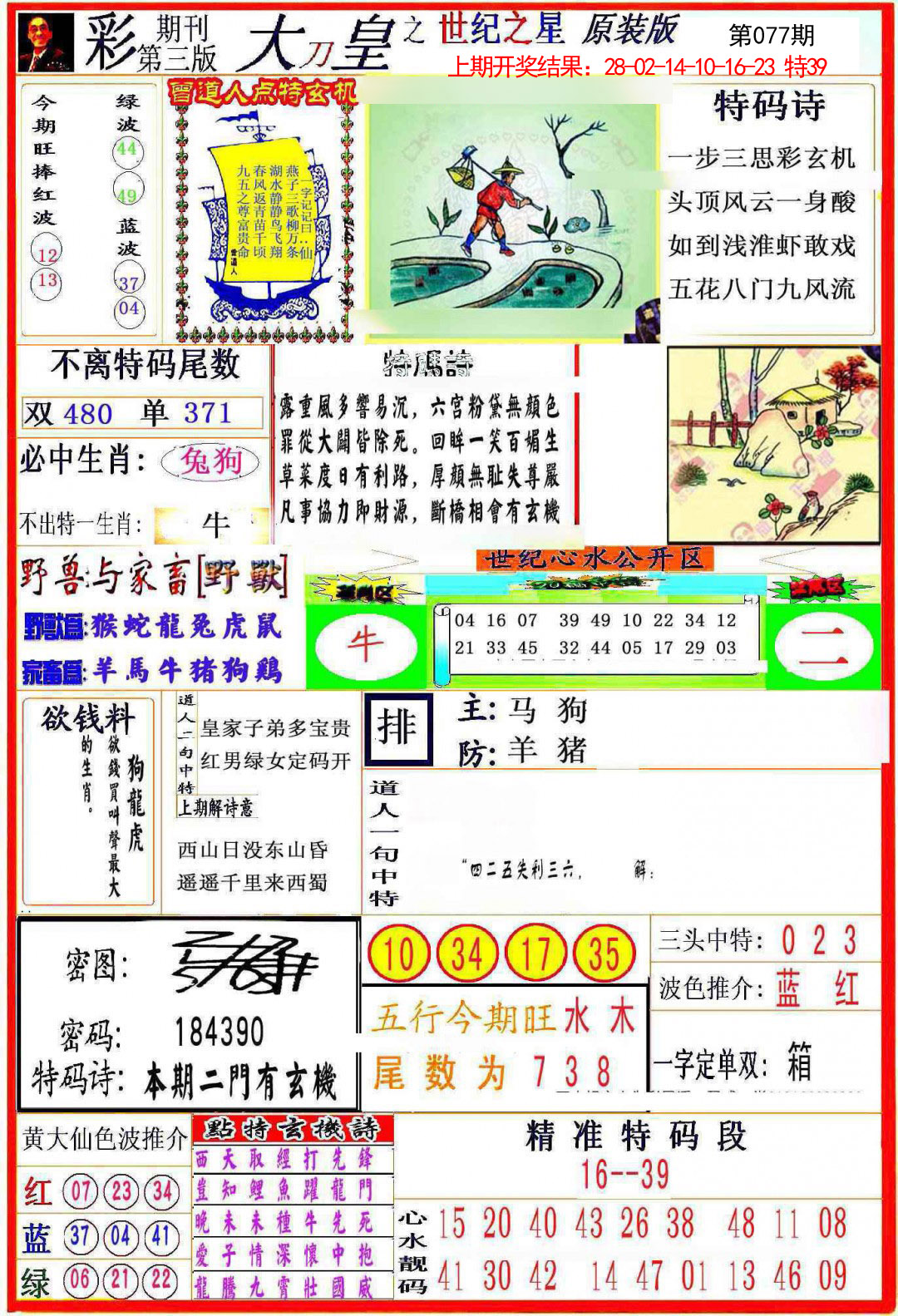 2025077期大刀皇之(世纪之星)