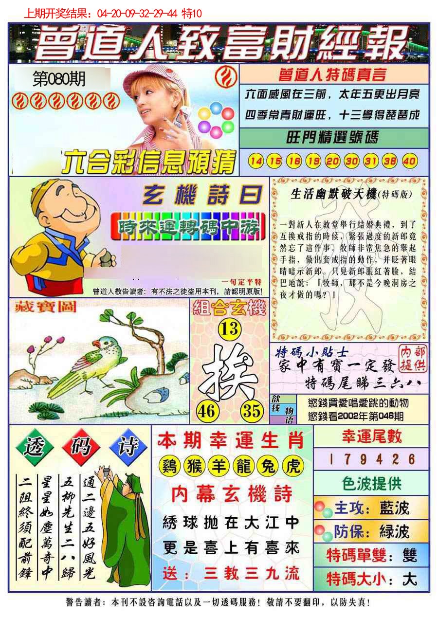 2025080期曾道人致福财经