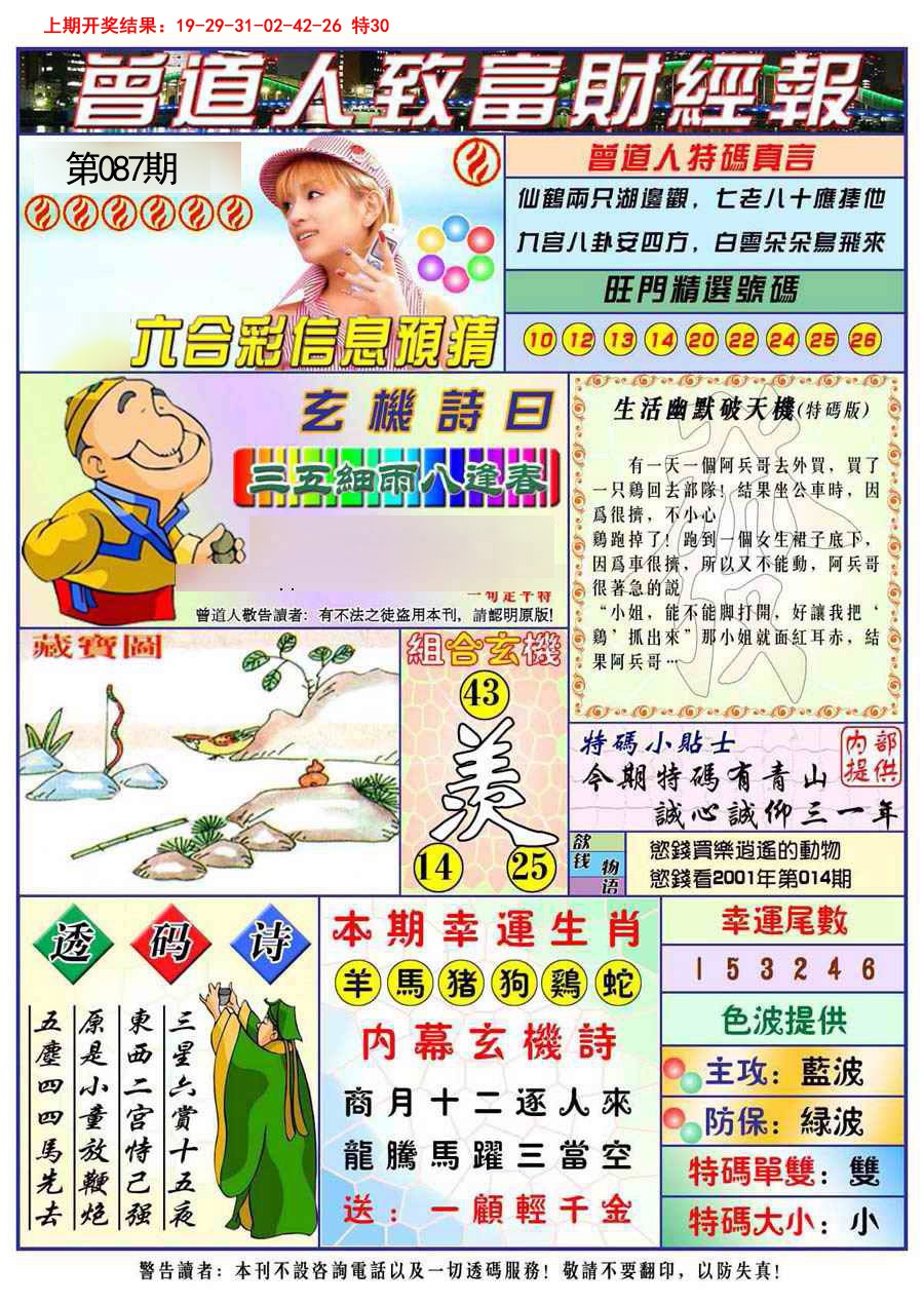 2025087期曾道人致福财经