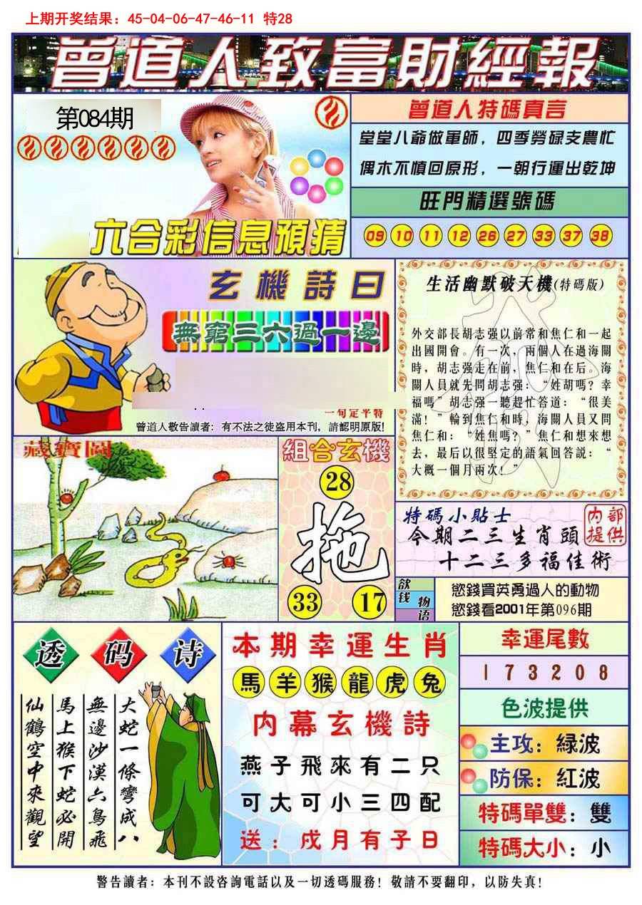 2025084期曾道人致福财经