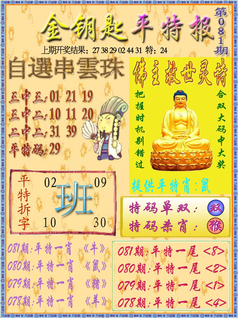 2025081期金钥匙平特报