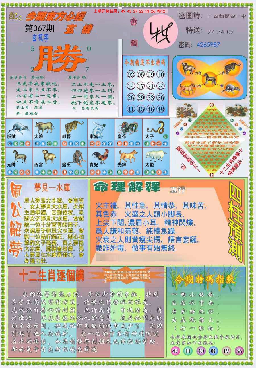 2025067期(新版)东方心经B