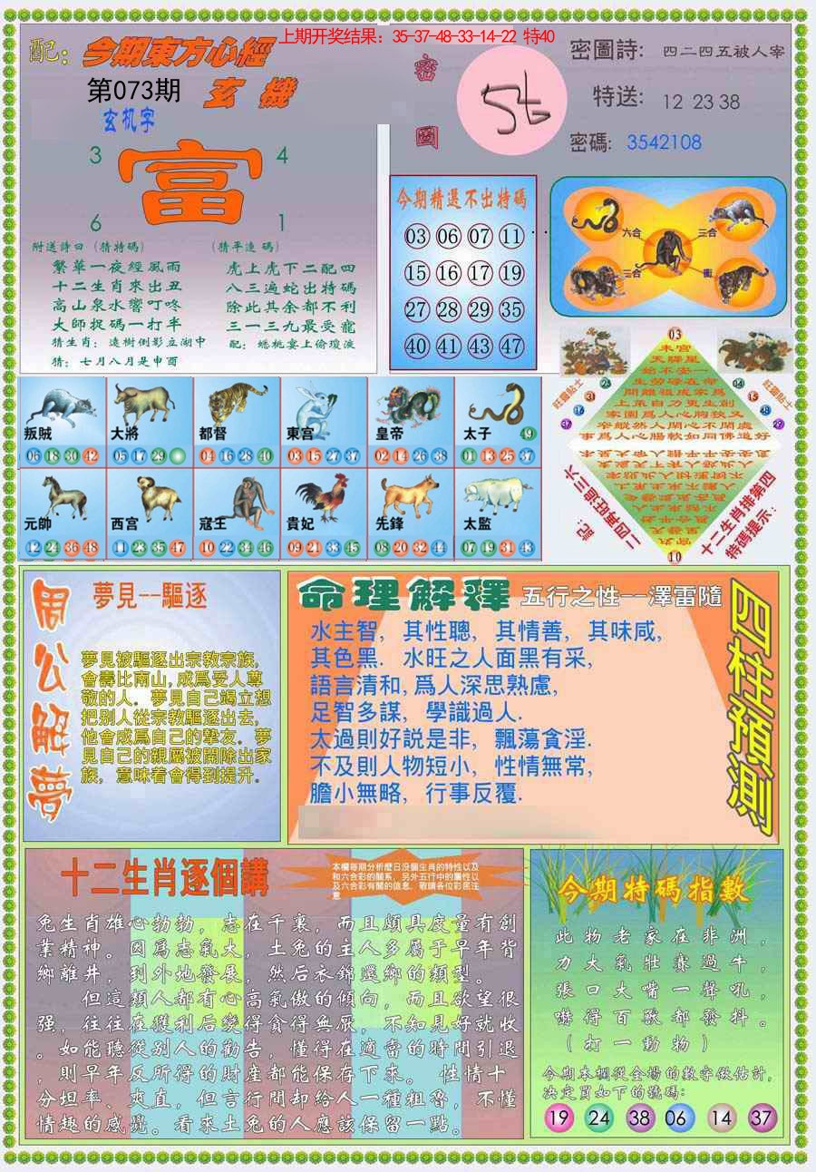 2025073期(新版)东方心经B