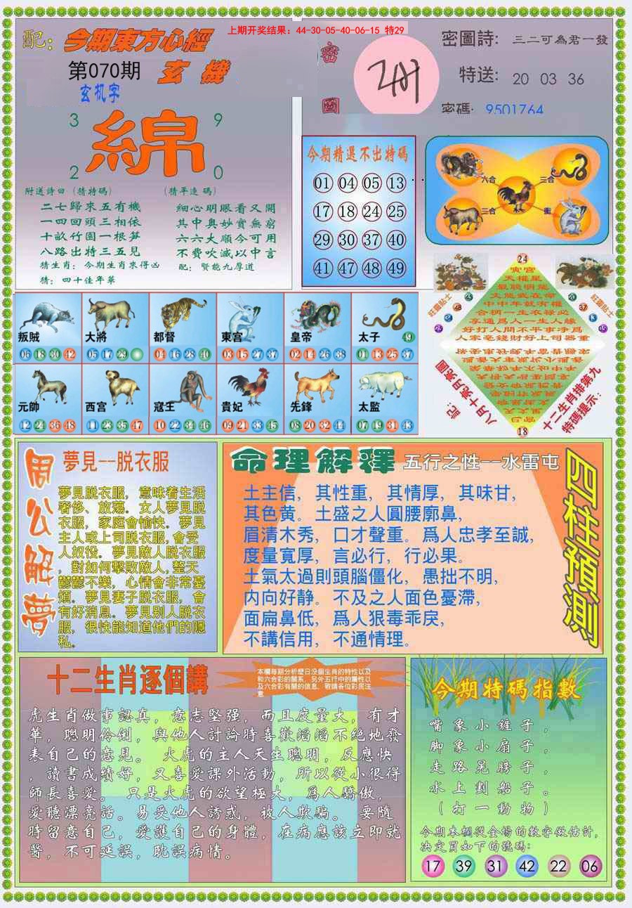 2025070期(新版)东方心经B