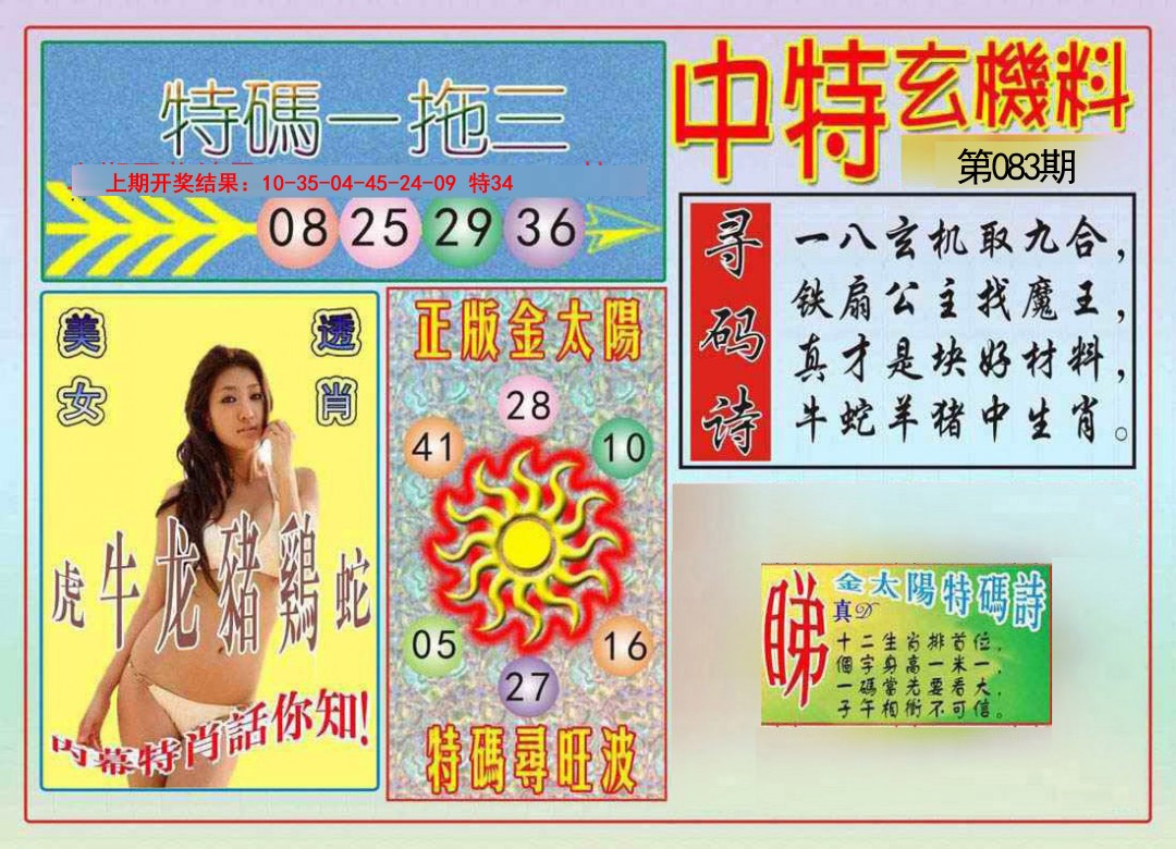 2025083期中特玄机料