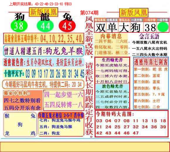 2025074期二代凤凰报