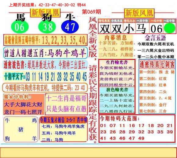2025069期二代凤凰报