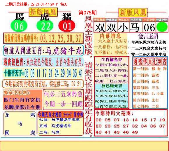 2025075期二代凤凰报