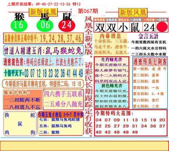 2025067期二代凤凰报