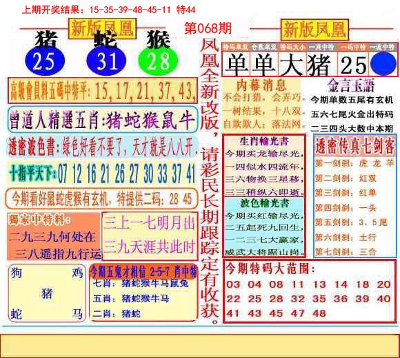 2025068期二代凤凰报