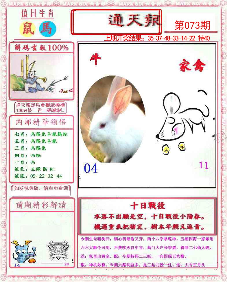 2025073期小喜通天报