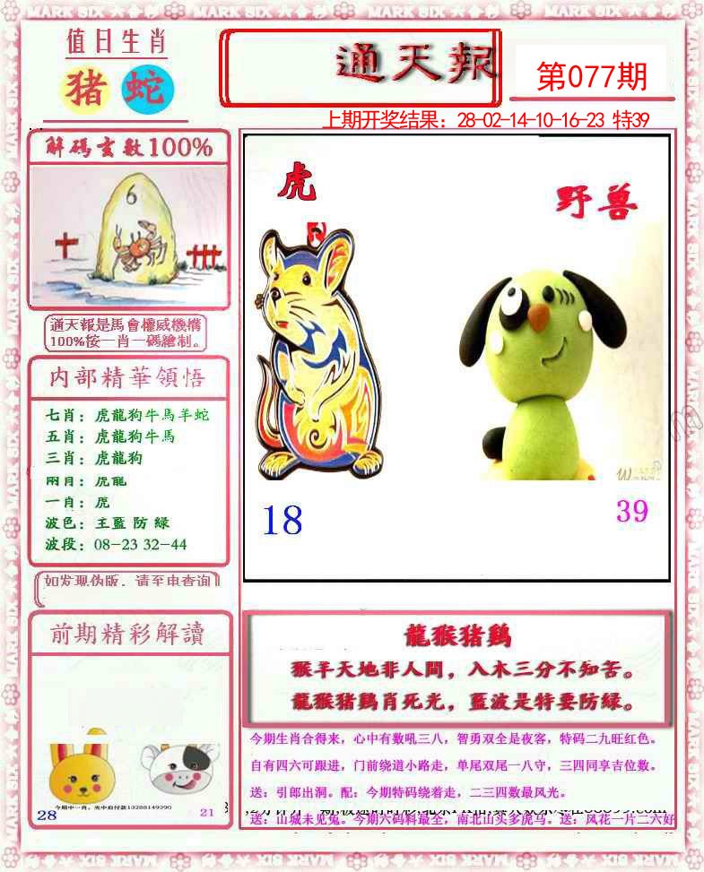 2025077期小喜通天报