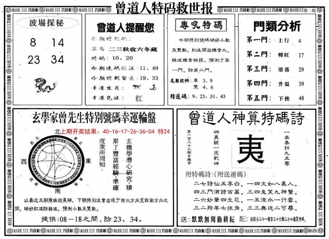 2025060期曾道人特码救世B