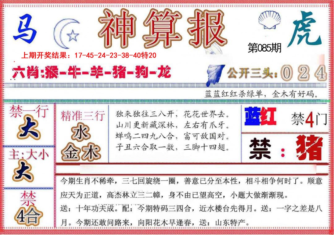 2025085期神算报(新版)