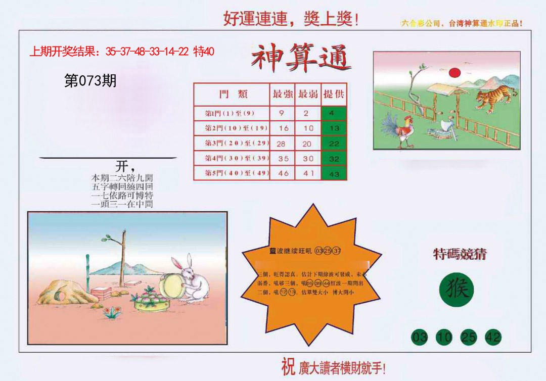 2025073期4-台湾神算