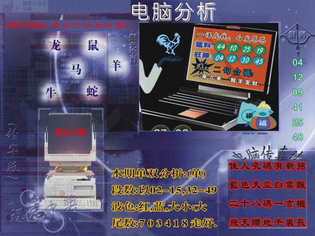 2025060期正版电脑分析贴士報