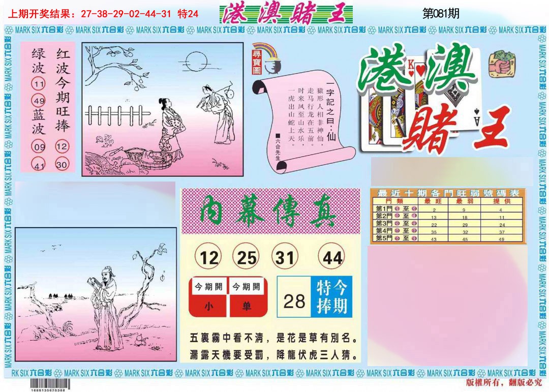 2025081期港澳赌王A