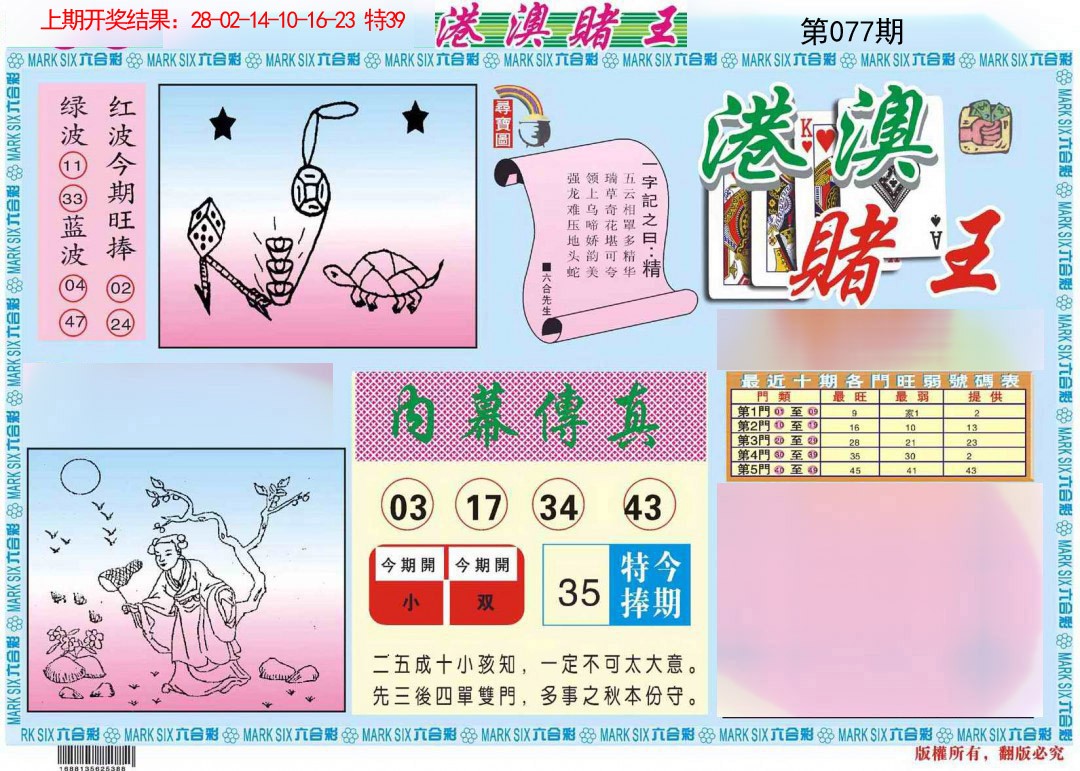2025077期港澳赌王A