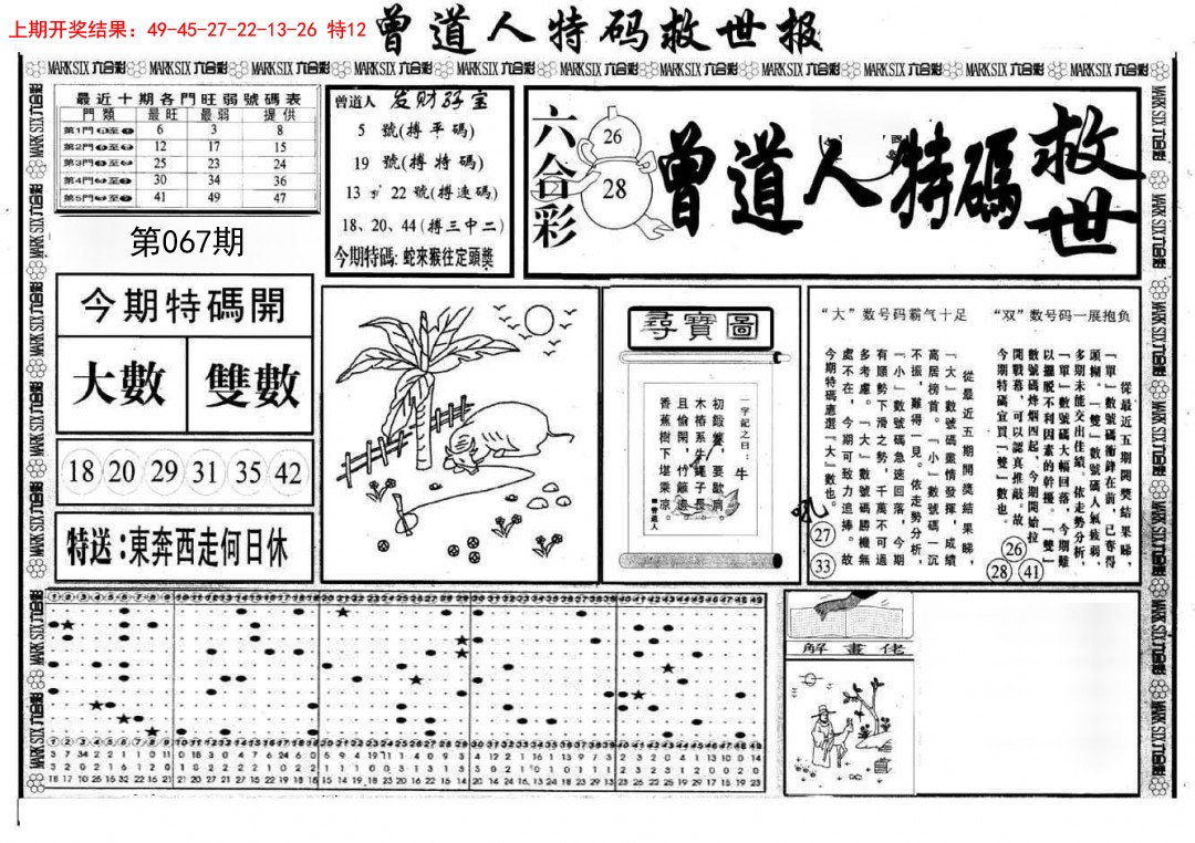 2025067期曾道人特码救世A