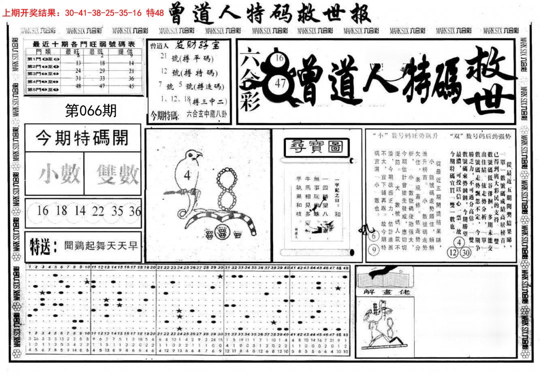 2025066期曾道人特码救世A