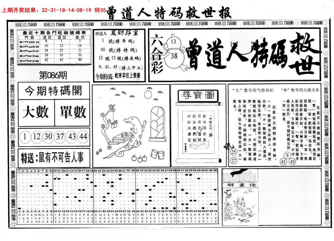 2025086期曾道人特码救世A