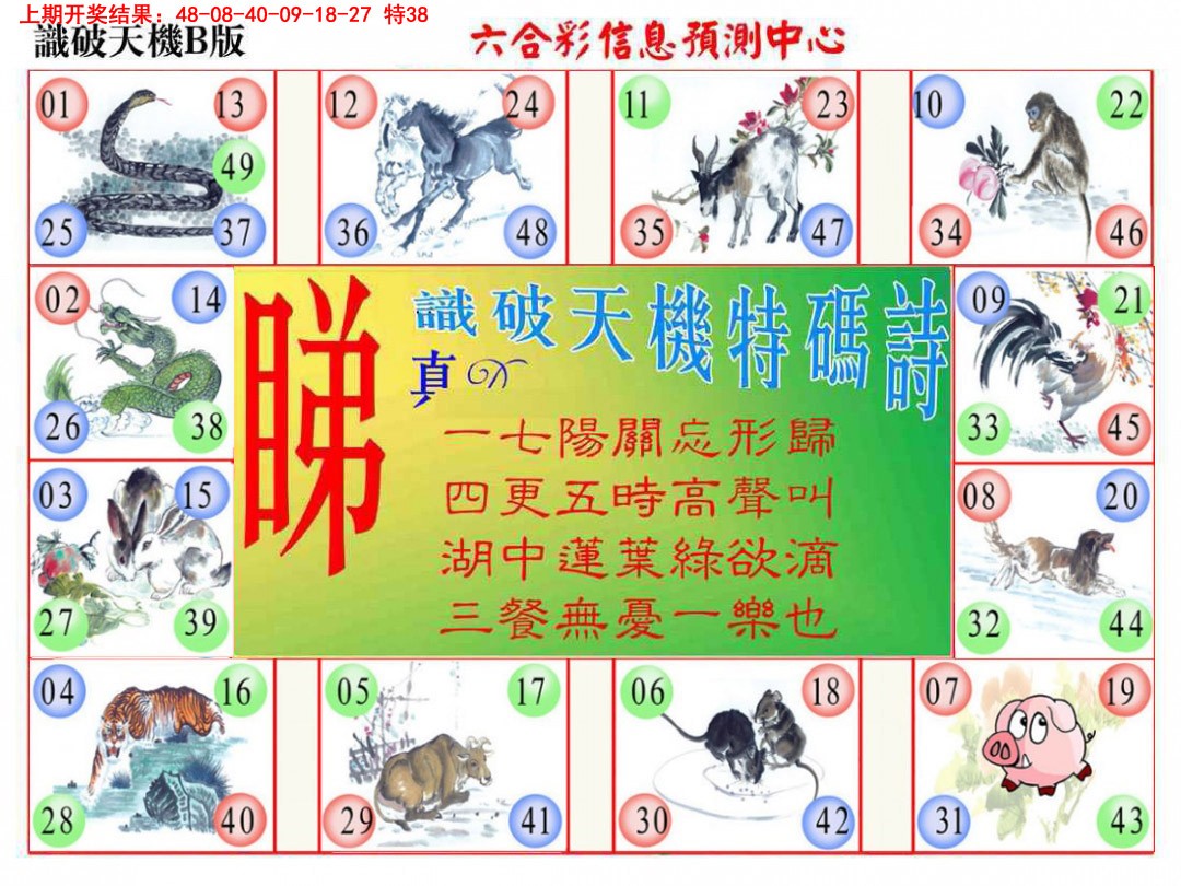 2025082期识破天机B版
