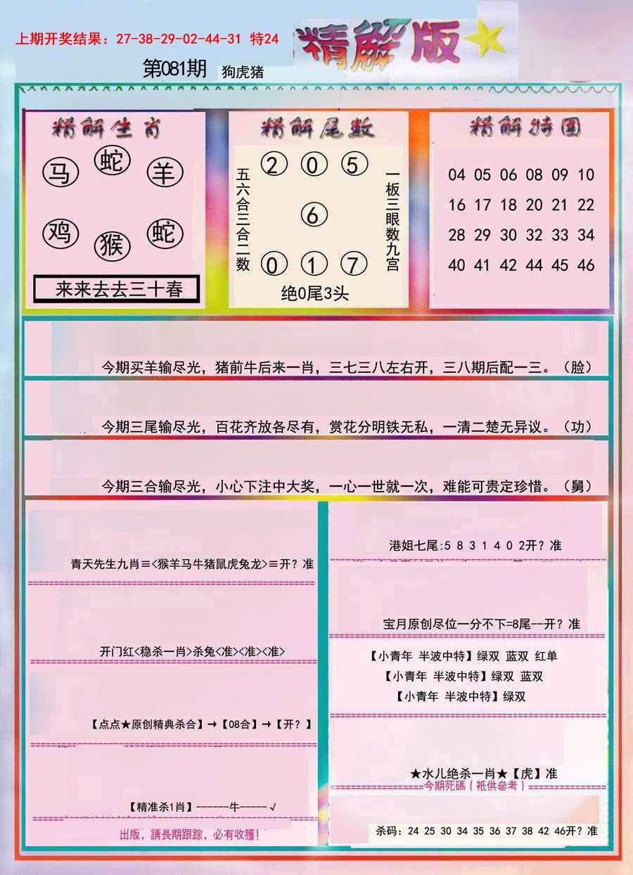 2025081期精解版