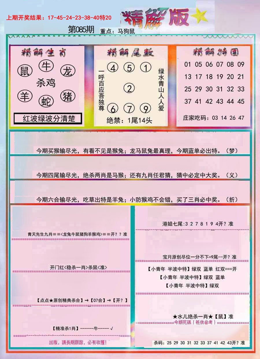2025085期精解版