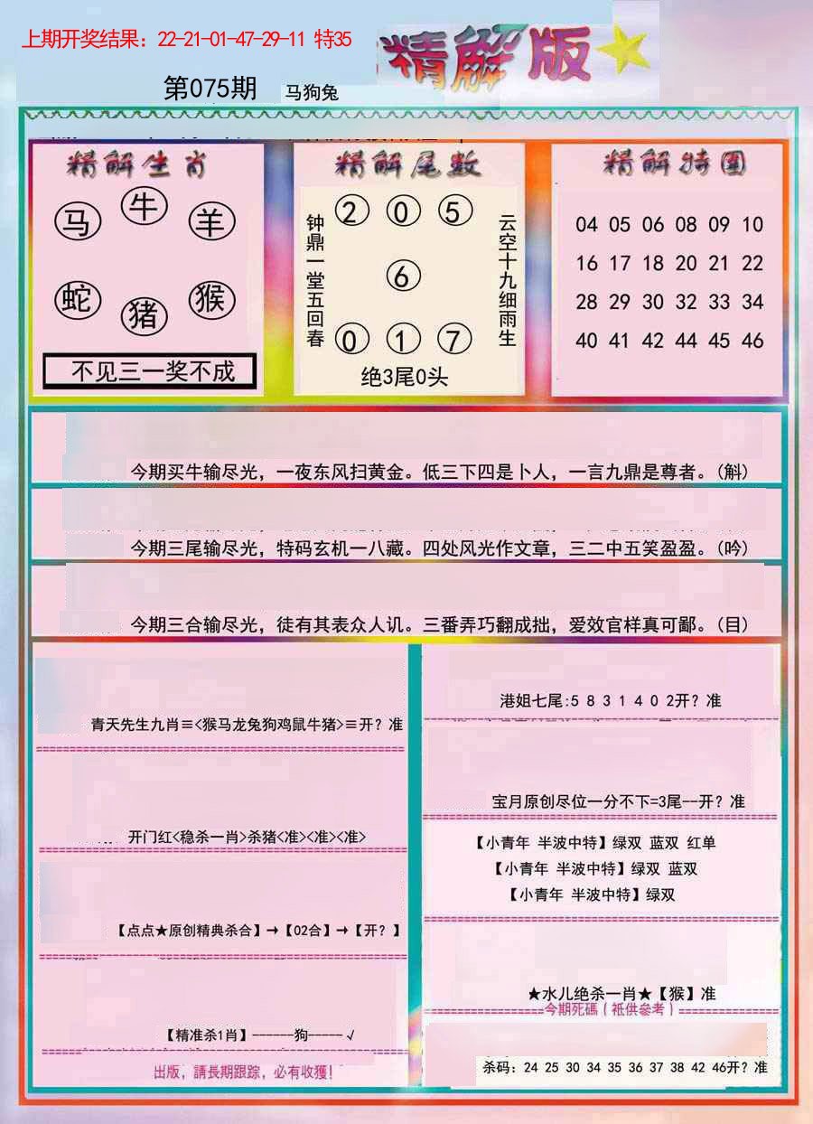 2025075期精解版