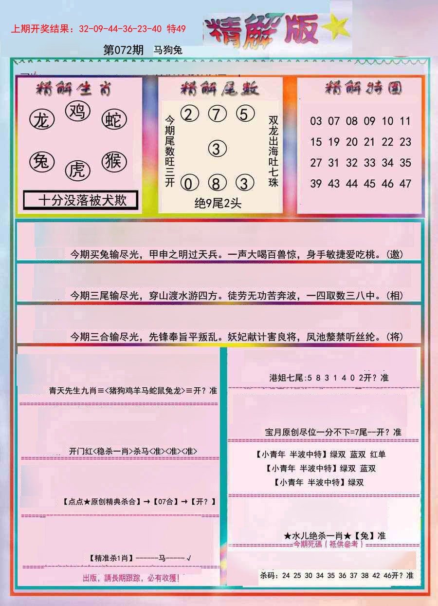 2025072期精解版
