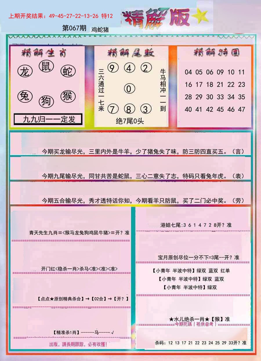 2025067期精解版