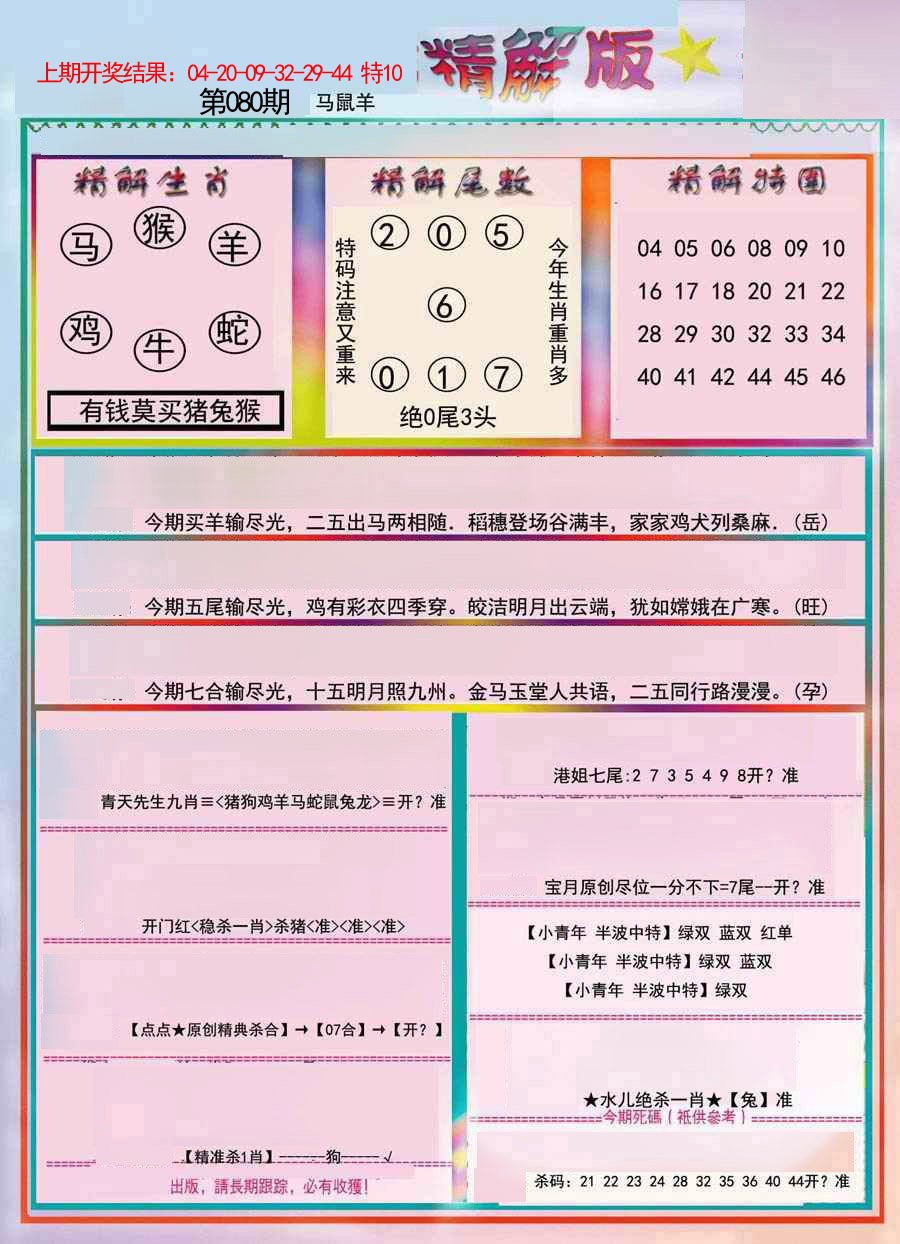 2025080期精解版