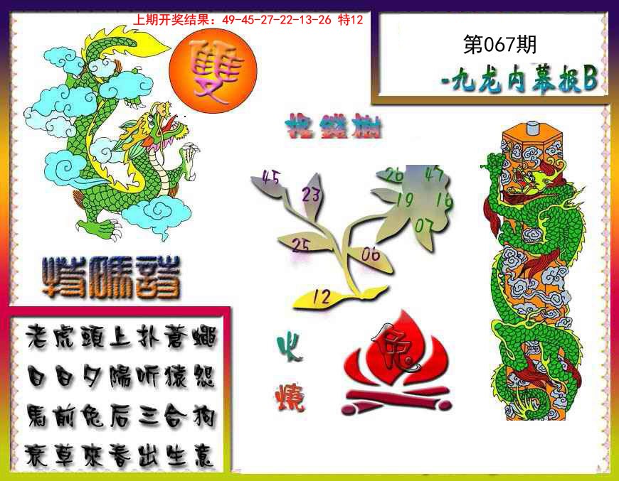 2025067期九龙内幕特肖图a