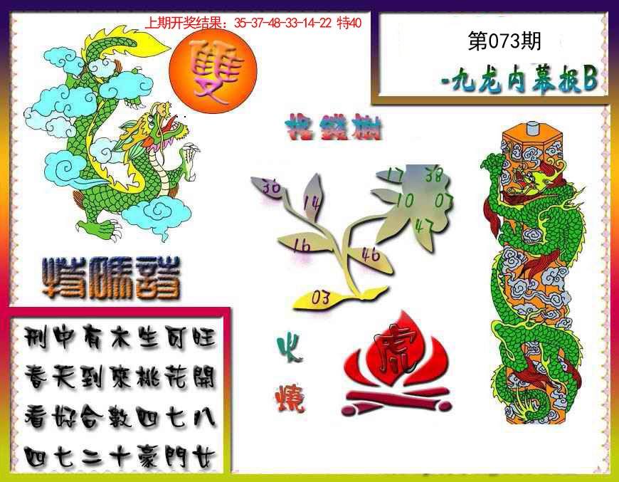 2025073期九龙内幕特肖图a