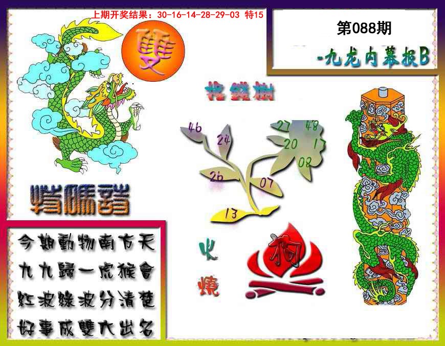 2025088期九龙内幕特肖图a