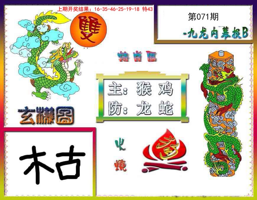 2025071期九龙内幕特肖图B
