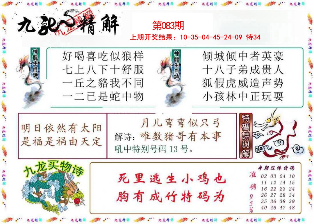 2025083期九龙精解