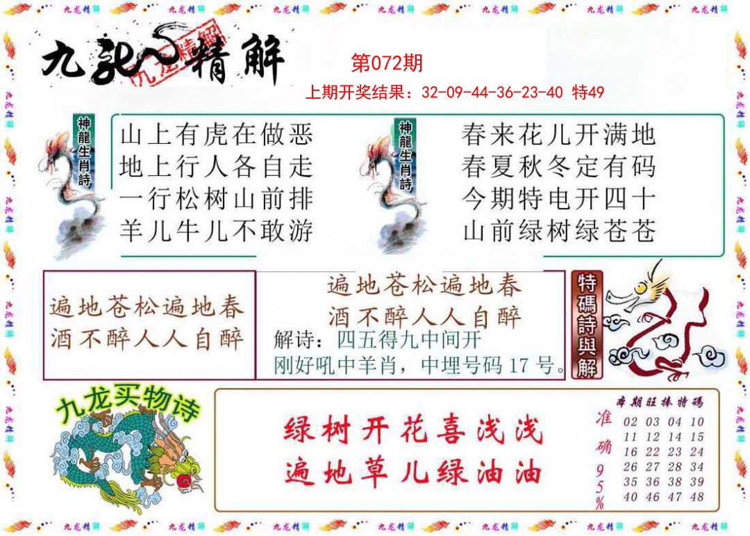 2025072期九龙精解