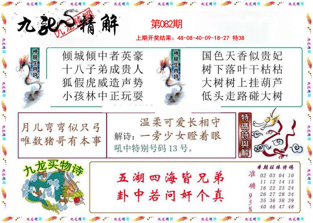 2025082期九龙精解