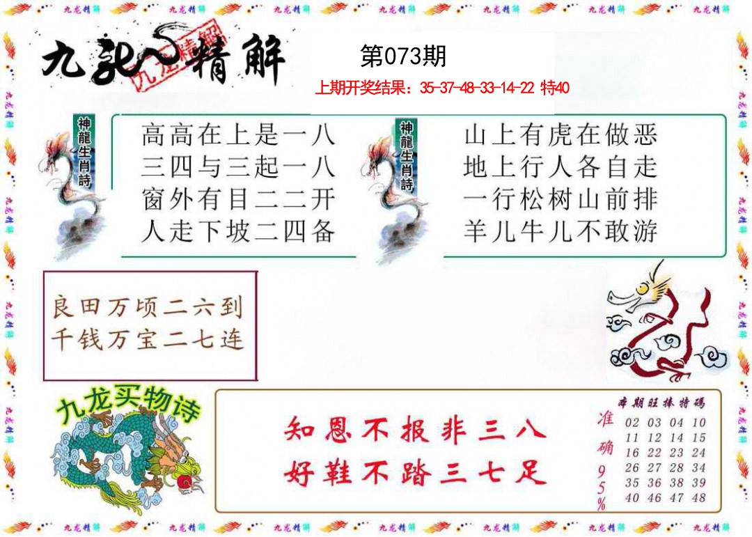 2025073期九龙精解