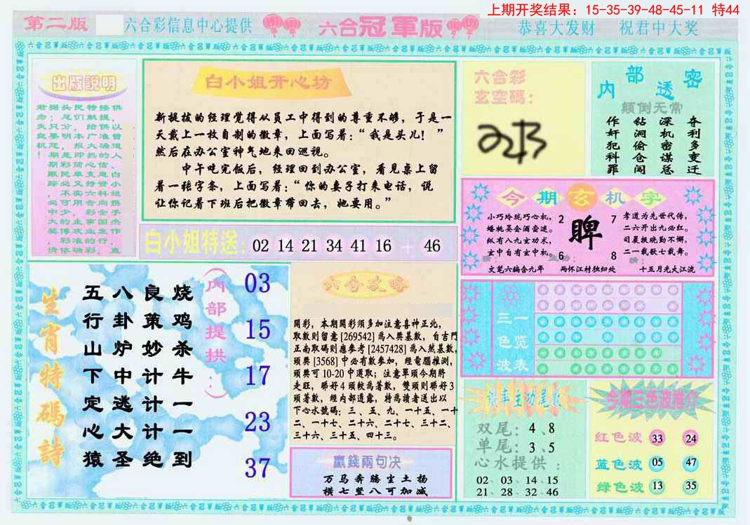 2025068期六合冠军版B