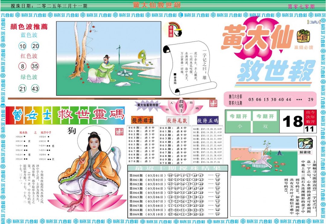 2025070期黄大仙救世A