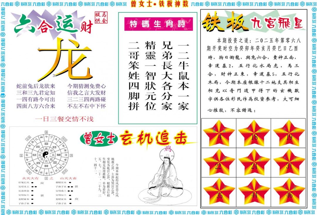 2025068期曾女士铁板神数B