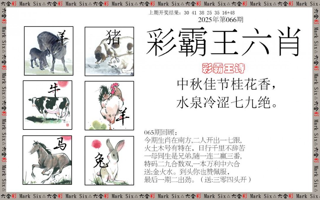 2025066期彩霸王六肖