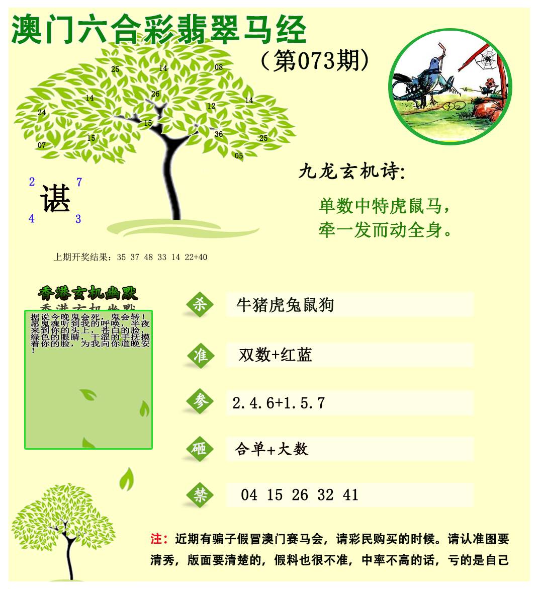 2025073期翡翠马经