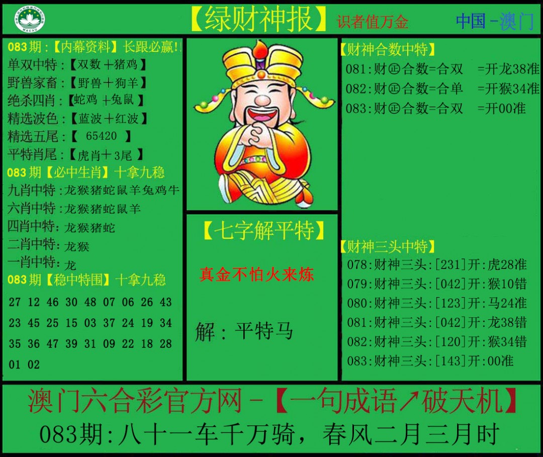 2025083期绿财神