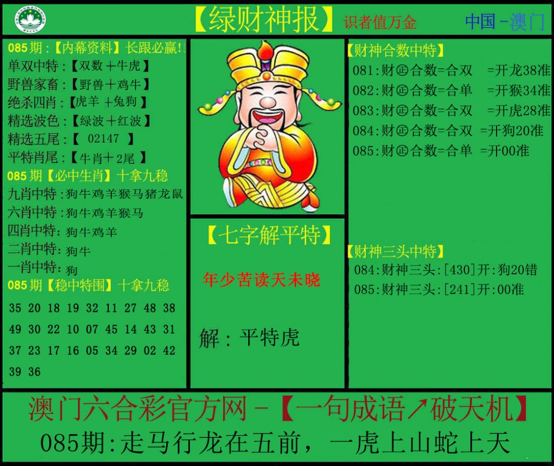 2025085期绿财神