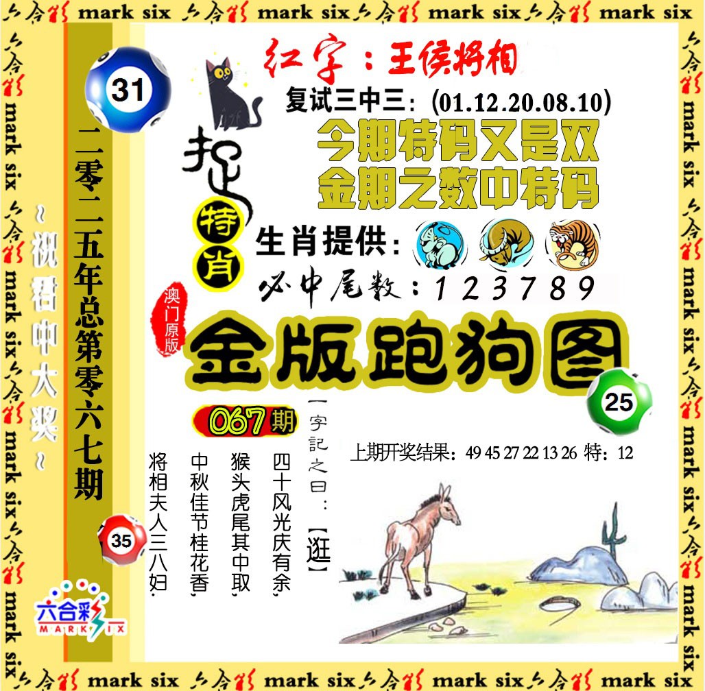 2025067期金版跑狗图